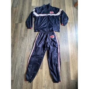 National Guard Tracksuit Set Mens Small Navy Blue Zip Windbreaker Pants Training